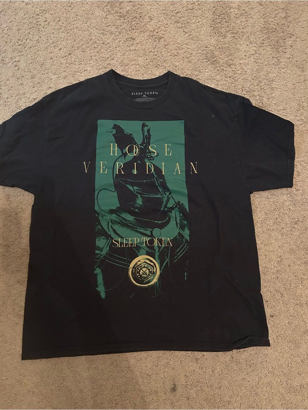 Sleep token shirt - Green & Gold Print
